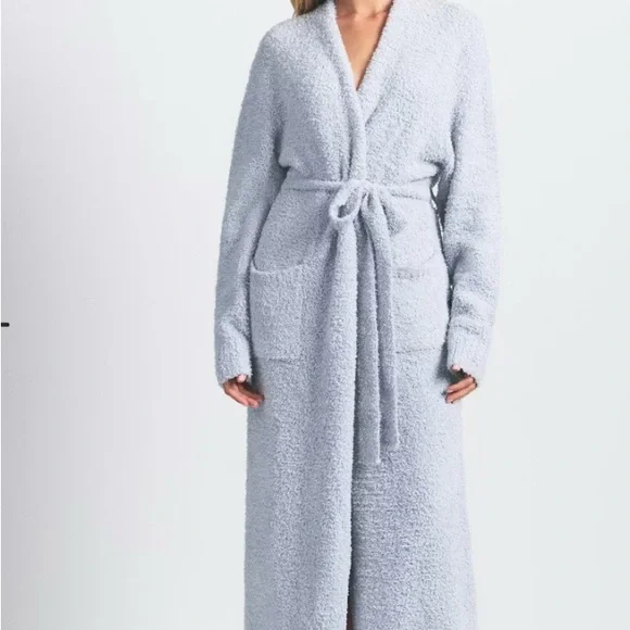 SKIMS Cozy Knit Robe - Zen Blue NWT - Picture 3 of 7